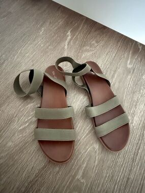 Target Olive Green Double-Strap Ankle Wrap Sandals